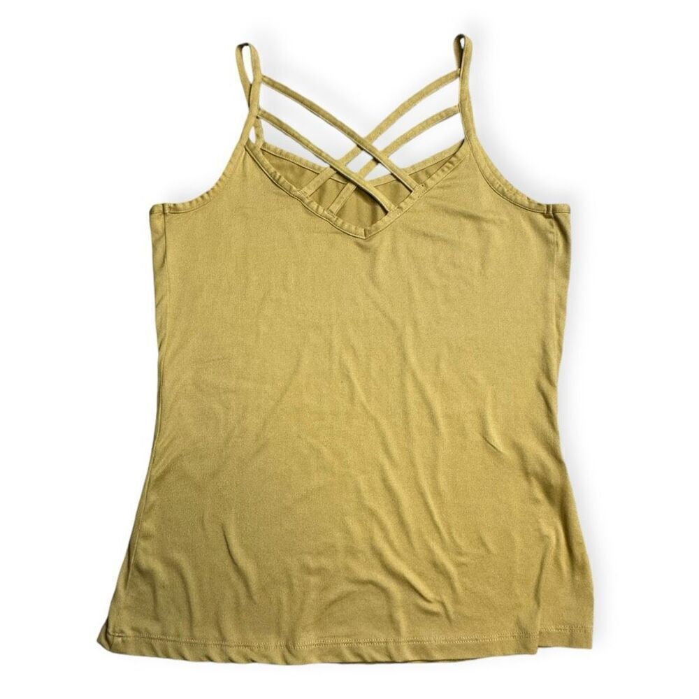 Eden Ruth Women's Yellow Sleeveless Criss Cross Tank Top Size Medium